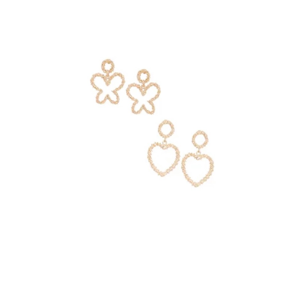 Gold plated encrusted butterfly earrings
